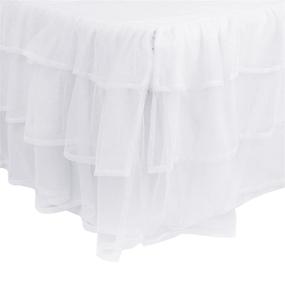 img 3 attached to Stunning White Tadpoles Triple Layer Tulle Nursery Crib Skirt - Perfect for Baby Boys or Girls in Crib-Size