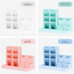 img 1 attached to 🖊️ Cute White Pen Pencil Holder for Organized Desk Storage, Perfect Stationery Accessory for School, Home Office, and Crafts for Girls and Kids