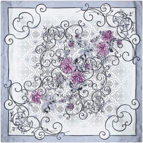 img 3 attached to Corciova Womens Square Headscarf Hyacinth Women's Accessories