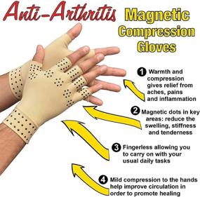 img 1 attached to Jaxbo Fingerless Arthritis Gloves Magnetic