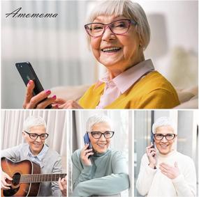 img 1 attached to 👓 AMOMOMA Blue Light Blocking Cateye Progressive Multifocus Reading Glasses with Spring Hinge AM6016