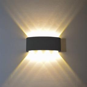 img 4 attached to 🔆 FLYDEER Modern Wall Sconce Lights: Elegant 8W LED Aluminium Lamps for Living Room, Bedroom & Corridor (Black-Warm Light)