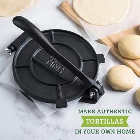 img 1 attached to 🍳 Cook Like a Pro with Chef Tacos Authentic Cast Iron Tortilla Press, 8-Inch, Pre-seasoned Corn or Flour Tortilla Maker: Perfect for Pataconera, Roti Dough and More!