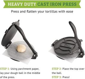 img 3 attached to 🍳 Cook Like a Pro with Chef Tacos Authentic Cast Iron Tortilla Press, 8-Inch, Pre-seasoned Corn or Flour Tortilla Maker: Perfect for Pataconera, Roti Dough and More!