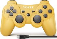 voyee wireless controller for playstation 3 ps3, upgraded joystick/motion & rumble control (gold) logo