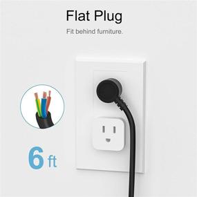 img 2 attached to 💡 HITRENDS Power Strip Surge Protector with 10 Outlets & 3 USB Ports - 6ft Extension Cord, Angled Flat Plug - Ideal for Home Office (Black)