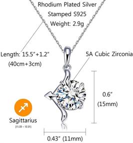 img 3 attached to Haiyin 925 Sterling Silver 12 Constellation CZ Cubic Zirconia Pendant Necklace for Women Girls, 16-inch