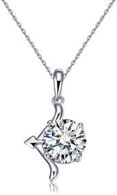 img 4 attached to Haiyin 925 Sterling Silver 12 Constellation CZ Cubic Zirconia Pendant Necklace for Women Girls, 16-inch