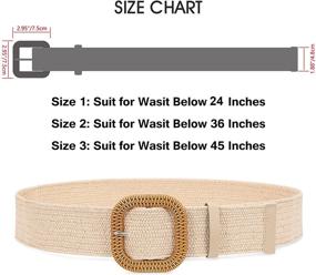 img 1 attached to 👗 Trendy Boho Elastic Waist Belts for Women - Set of 4 Fashionable Straw Woven Skinny Dress Belts by WHIPPY