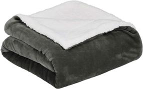 img 3 attached to 🔥 Amazon Basics Ultra-Soft Micromink Sherpa Blanket - Full/Queen, Charcoal: Luxurious Comfort in Size and Style