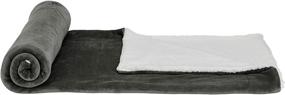 img 2 attached to 🔥 Amazon Basics Ultra-Soft Micromink Sherpa Blanket - Full/Queen, Charcoal: Luxurious Comfort in Size and Style