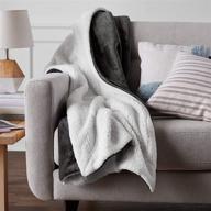 🔥 amazon basics ultra-soft micromink sherpa blanket - full/queen, charcoal: luxurious comfort in size and style logo