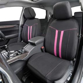 img 2 attached to 🌈 Universal Fit Rainbow Car Seat Covers - CAR-GRAND Full Set with Zipper Design, Airbag Compatible - Suitable for Cars, Trucks, SUVs, Vans, Sedans (Pink)