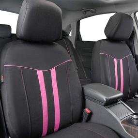 img 1 attached to 🌈 Universal Fit Rainbow Car Seat Covers - CAR-GRAND Full Set with Zipper Design, Airbag Compatible - Suitable for Cars, Trucks, SUVs, Vans, Sedans (Pink)