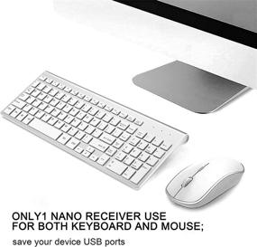 img 4 attached to 🖥️ J JOYACCESS Wireless Keyboard and Mouse: Sleek USB Slim Design for iMac, Mac, PC, and More!