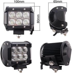 img 1 attached to 🚗 Northpole Light [8 Pack] LED Light Bar - 18W CREE Flood LED Pods for Off Road, Truck, Car, ATV, SUV - High-Performance LED Work Lights Driving Fog Lights