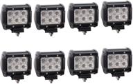 🚗 northpole light [8 pack] led light bar - 18w cree flood led pods for off road, truck, car, atv, suv - high-performance led work lights driving fog lights logo