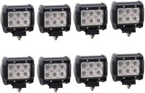 img 4 attached to 🚗 Northpole Light [8 Pack] LED Light Bar - 18W CREE Flood LED Pods for Off Road, Truck, Car, ATV, SUV - High-Performance LED Work Lights Driving Fog Lights