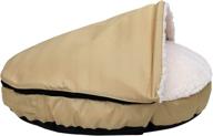 🐶 long-lasting and comfortable: durable oxford to sherpa pet cave and round pet bed, 25", with removable top and insert - happycare textiles logo