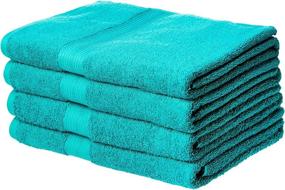 img 4 attached to 🛀 Teal 4-Pack Amazon Basics Fade-Resistant Cotton Bath Towel
