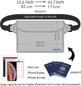 img 3 attached to 🏖️ YEFFO Waterproof Pouch (2 Pack) with Adjustable Waist Strap - Keep Phone Wallet Safe and Dry in Boating, Swimming, Kayaking, Beach Water Parks - Men & Women Dry Bag Water Resistant
