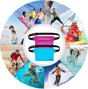 img 1 attached to 🏖️ YEFFO Waterproof Pouch (2 Pack) with Adjustable Waist Strap - Keep Phone Wallet Safe and Dry in Boating, Swimming, Kayaking, Beach Water Parks - Men & Women Dry Bag Water Resistant