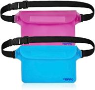 🏖️ yeffo waterproof pouch (2 pack) with adjustable waist strap - keep phone wallet safe and dry in boating, swimming, kayaking, beach water parks - men & women dry bag water resistant логотип