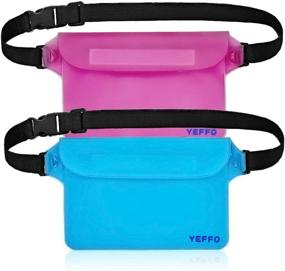 img 4 attached to 🏖️ YEFFO Waterproof Pouch (2 Pack) with Adjustable Waist Strap - Keep Phone Wallet Safe and Dry in Boating, Swimming, Kayaking, Beach Water Parks - Men & Women Dry Bag Water Resistant