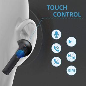 img 1 attached to Беспроводные наушники с встроенным микрофоном, Bluetooth 5.0, активным шумоподавлением, сенсорным управлением, водонепроницаемыми стандартом IPX7, время воспроизведения 30 часов, быстрая зарядка Type-C