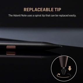 img 2 attached to 🖊️ Adonit Note (Black) Stylus Pen: Precise iPad Writing/Drawing with Palm Rejection, Compatible with iPad Air 4/3, iPad Mini 6/5, iPad 9/8/7/6, iPad Pro 11/12.9"