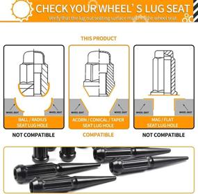 img 2 attached to 🔩 Гайки колесные MIKKUPPA 9/16-18 Spike - комплект из 32 черных гайок с шипами 9/16 Solid 4.4" высотой, гайка-желудь с ключом 1 замена для Dodge Ram 2500/3500 (1994-2010), Ford F250/F350 (1984-1997), Jeep J20 (1974-1988)