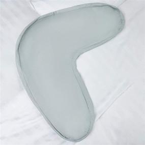 img 1 attached to 🔘 EGNIM Boomerang Shaped Pillowcase: Premium Finnish Design, 100% Cotton, Zipper Closure - Grey