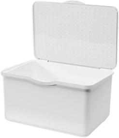 img 3 attached to 🗄️ Madesmart Medium Stacking Lid Bin - White: Stack Collection - Clear Lid, Multi-use Organizer with Non-slip Rubber Feet, BPA Free