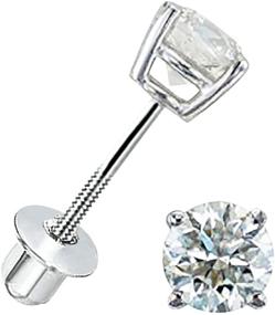 img 4 attached to Sterling Silver Rhodium Plated Screw Safety Back CZ Earrings 4mm: Ideal for Toddlers, Girls & Women