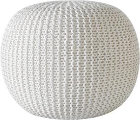 img 4 attached to Urban Shop Round Knit Pouf Furniture for Accent Furniture