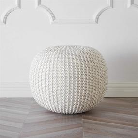 img 3 attached to Urban Shop Round Knit Pouf Furniture for Accent Furniture