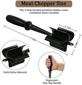 img 3 attached to 🔪 Professional Multifunctional Heat Resistant Nylon Meat Chopper - Ideal for Ground Beef, Hamburger, Ground Turkey, and More. Safe for Non-Stick Cookware.