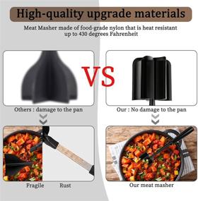 img 2 attached to 🔪 Professional Multifunctional Heat Resistant Nylon Meat Chopper - Ideal for Ground Beef, Hamburger, Ground Turkey, and More. Safe for Non-Stick Cookware.