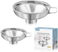 🥫 aieve stainless steel canning funnel set - 2 pack, kitchen supplies for mason jars, wide & regular jars - ideal for dry/wet ingredients transfer in canning process logo