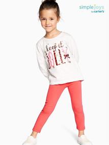 img 3 attached to Carters Simple Joys Christmas Girls' Long Sleeve Clothing for Tops, Tees & Blouses