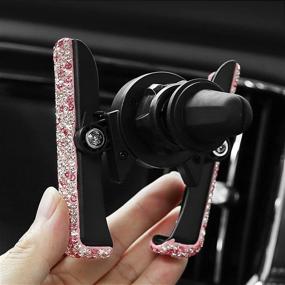 img 2 attached to Bling Car Mount Stand Phone Holder - Crystal Rhinestone Cell Phone Holder, Universal Mini Car Dash Air Vent Mount with 360° Adjustable Auto Grip - Car Accessories for Women and Girls (Pink)