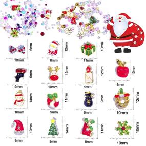 img 3 attached to 🎄 Christmas Nail Art Rhinestones - 6 Boxes of 3D Nail Charms Crystal Jewels Metal Nail Studs Gems, Ideal for Festive Nail Decorations