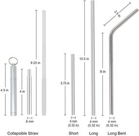 img 1 attached to Ezprogear Многоразовая складная силиконовая трубочка из нержавеющей стали