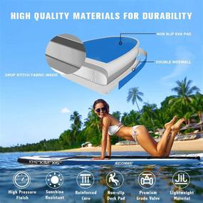 img 2 attached to 🏄 Inflatable Stand Up Paddle Board Set, 10'6 × 32" × 6" Non-Slip - Adult Paddle Boards with Accessories, Backpack & Hand Pump Included