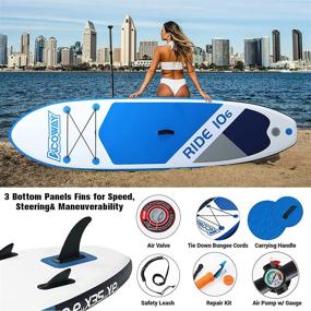 img 1 attached to 🏄 Inflatable Stand Up Paddle Board Set, 10'6 × 32" × 6" Non-Slip - Adult Paddle Boards with Accessories, Backpack & Hand Pump Included