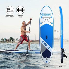 img 3 attached to 🏄 Inflatable Stand Up Paddle Board Set, 10'6 × 32" × 6" Non-Slip - Adult Paddle Boards with Accessories, Backpack & Hand Pump Included