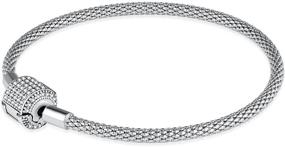 img 4 attached to 📿 Sterling Silver Clasp Bracelet with Charms - Perfect Fit Bangle Bracelets for Women