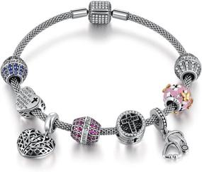 img 2 attached to 📿 Sterling Silver Clasp Bracelet with Charms - Perfect Fit Bangle Bracelets for Women