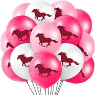 🐴 vibrant 60-piece horse latex balloons: perfect cowgirl balloons for baby shower, cowboy party favor & horse themed decorations - 12 inches логотип