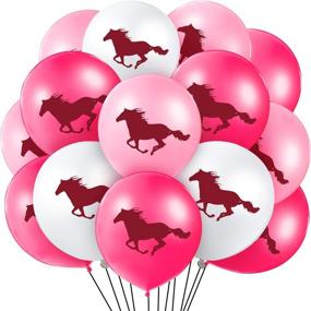 img 4 attached to 🐴 Vibrant 60-Piece Horse Latex Balloons: Perfect Cowgirl Balloons for Baby Shower, Cowboy Party Favor & Horse Themed Decorations - 12 Inches